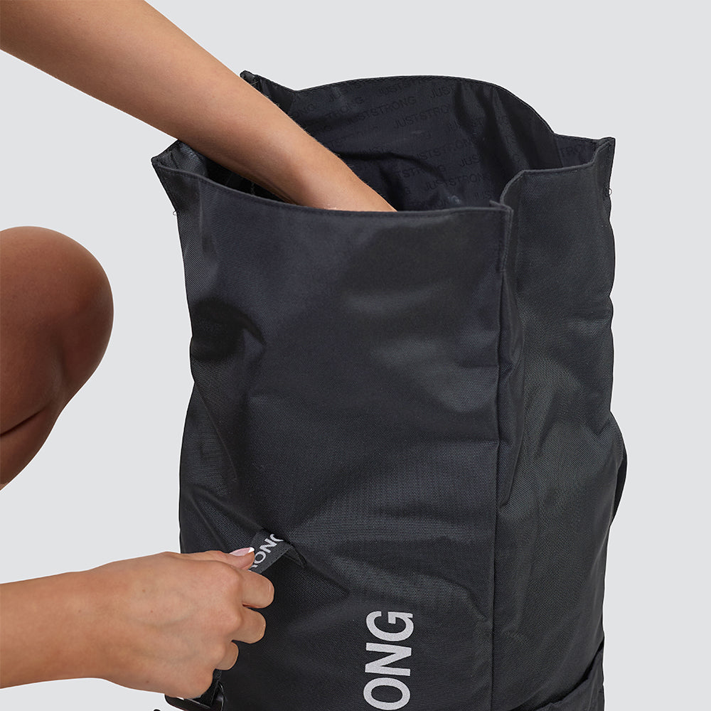 Black Luxe Rolltop Backpack