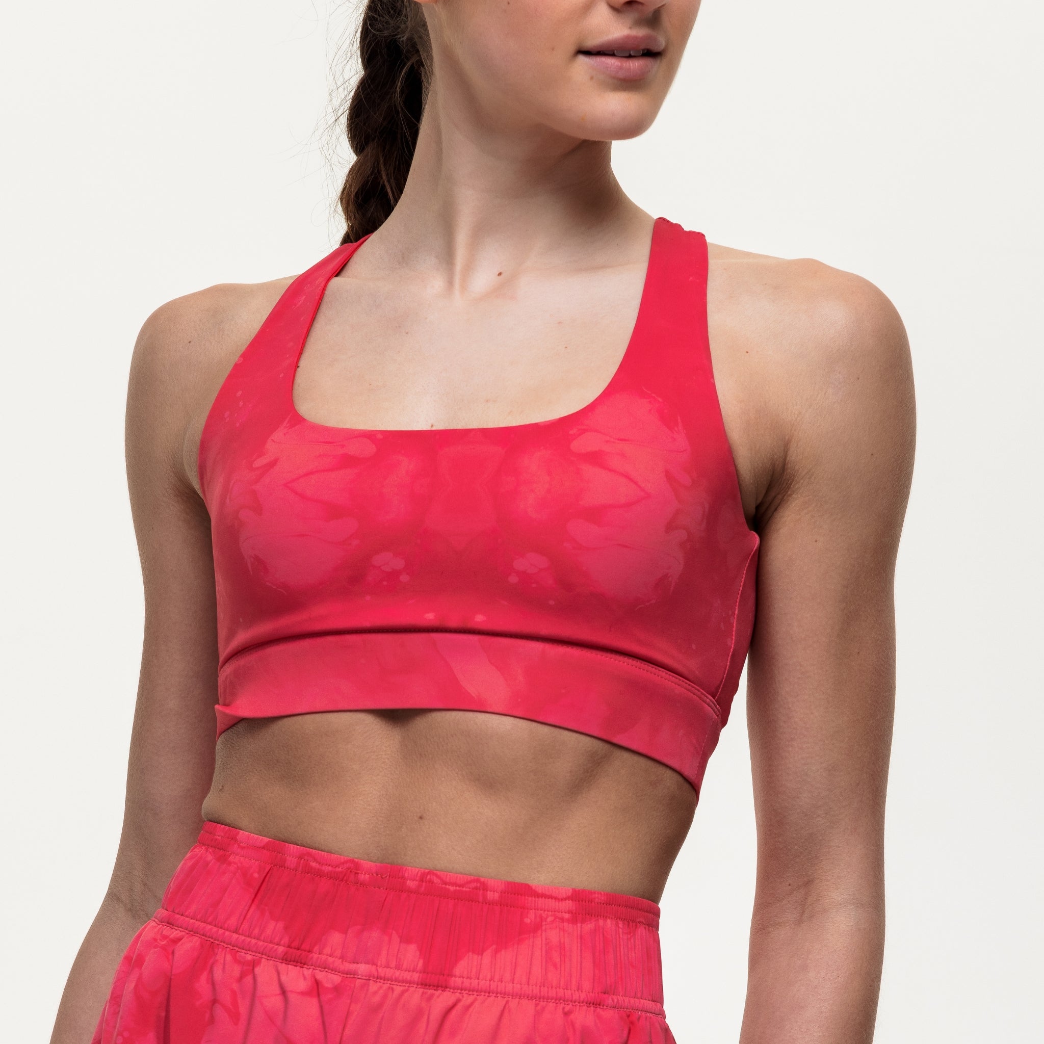 Flex Medium Support Bra - Coral Marble