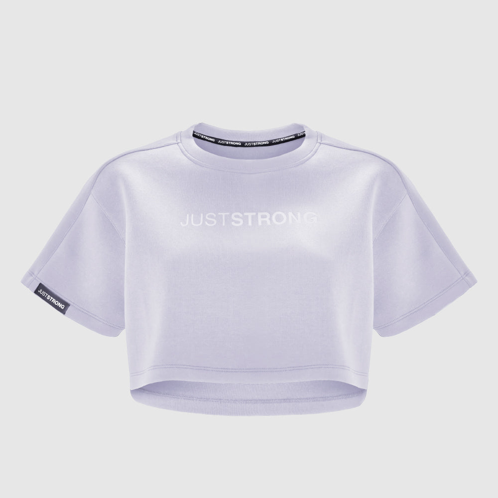 Lilac Oversized Athletic Cropped Tonal T-Shirt