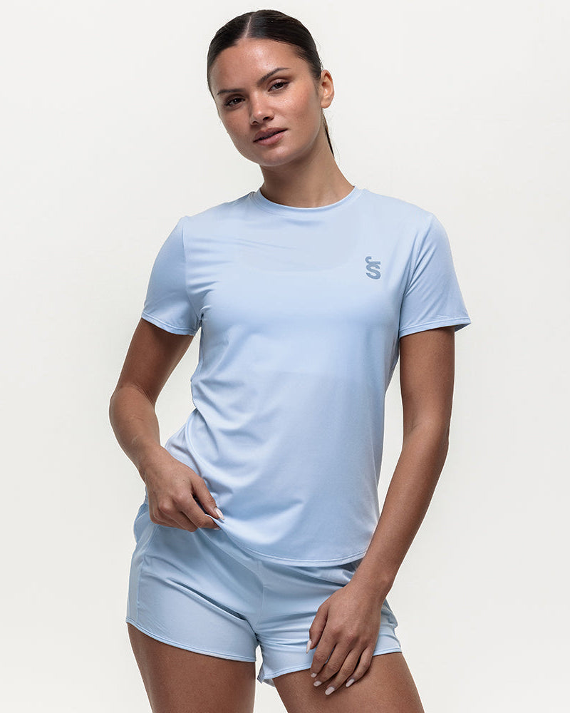 Run Tempo Pocket Tee - Ice Blue