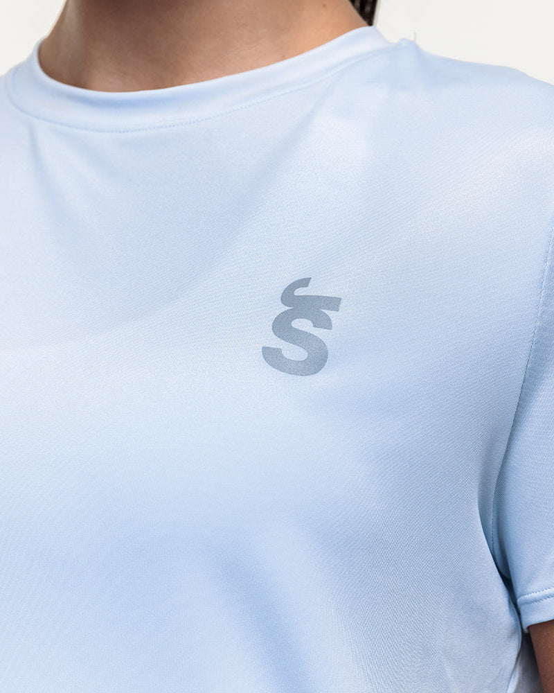 Run Tempo Pocket Tee - Ice Blue