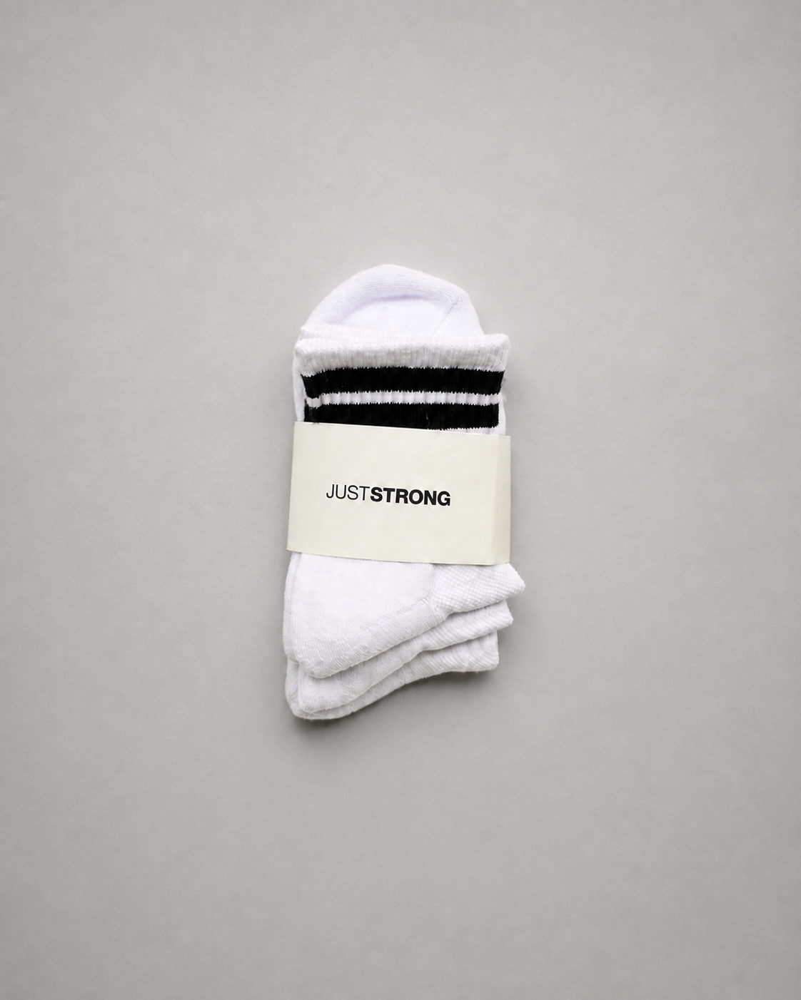 JUSTSTRONG CREW SOCK - White (PACK OF 3)
