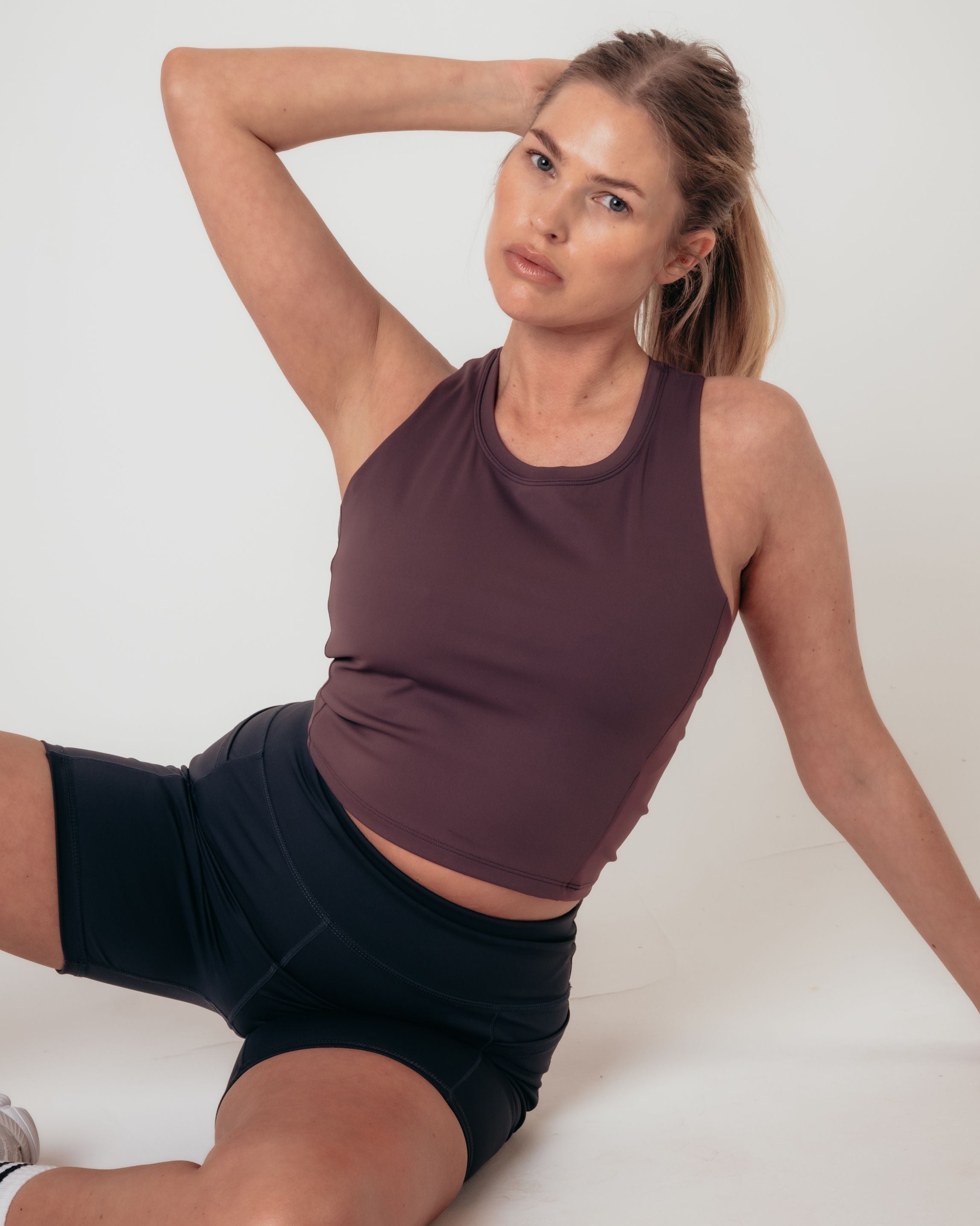 Training Crop Tank - Burgundy